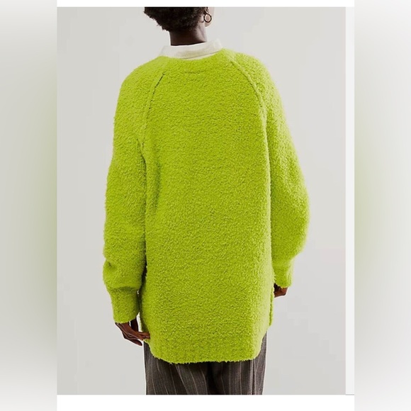 NWT FREE PEOPLE Teddy Tender Shoots Sweater Tunic In Lime/Vert C Sz XS Oversized - Picture 6 of 13